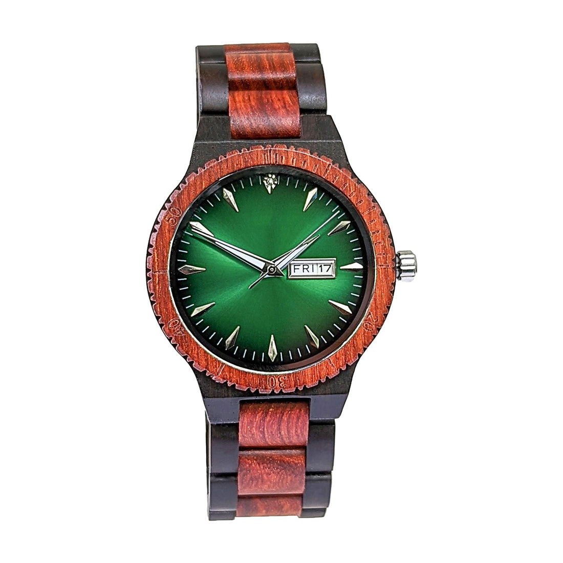 Groomsmen Set of 7 Wooden Watch Red | Justo - Dusty Saw