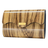 Wooden Clutch Handbag Zebrawood | Aurora - Dusty Saw