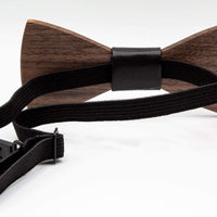 Black Dot Wooden Bow Tie - Dusty Saw