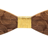 Golden Wooden Bow Tie - Dusty Saw