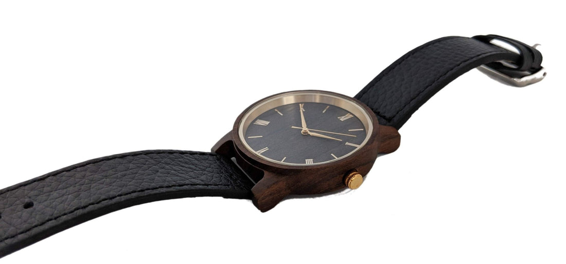 Groomsmen Set Of 10 Wooden Watches Black Arce - Dusty Saw