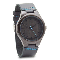 Groomsmen Set Of 10 Wooden Watches - Blue Energico - Dusty Saw