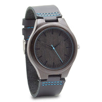 Groomsmen Set Of 5 Wooden Watches - Blue Energico - Dusty Saw