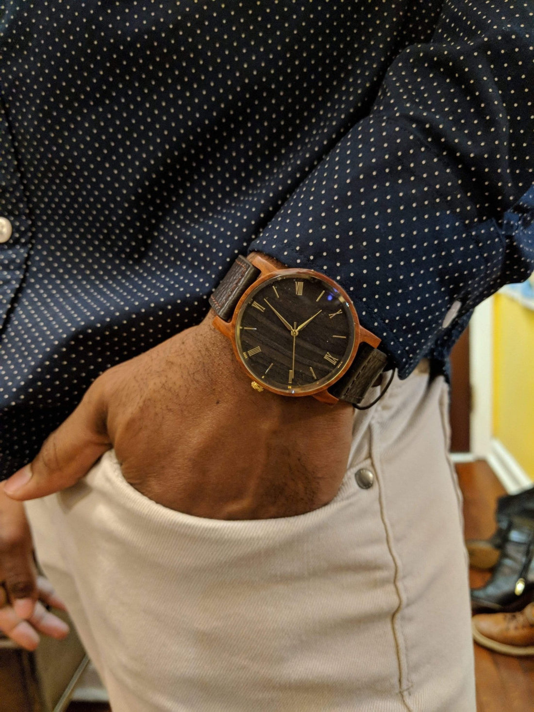 Groomsmen Set Of 7 Wooden Watches Red Arce - Dusty Saw