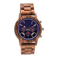 Groomsmen Set Of 9 Wooden Watches - Zebra Dulce - Dusty Saw