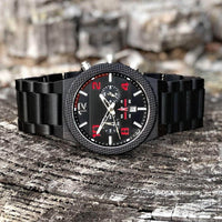 Men's Wooden Watch Black | Audaz - Dusty Saw