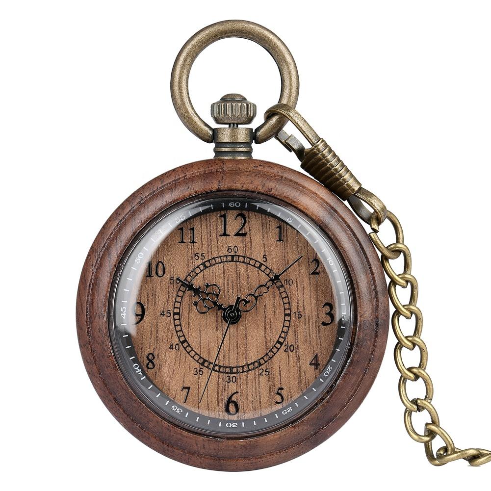 Wooden Pocket Watch | Clasico - Dusty Saw