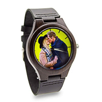 Wooden Watch Color Photo Leather | Radiante - Dusty Saw