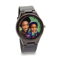 Wooden Watch Color Photo Leather | Radiante - Dusty Saw