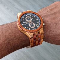 Wooden Watch Zebra | Gracil - Dusty Saw