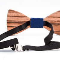 Zebra Dot Wooden Bow Tie - Dusty Saw