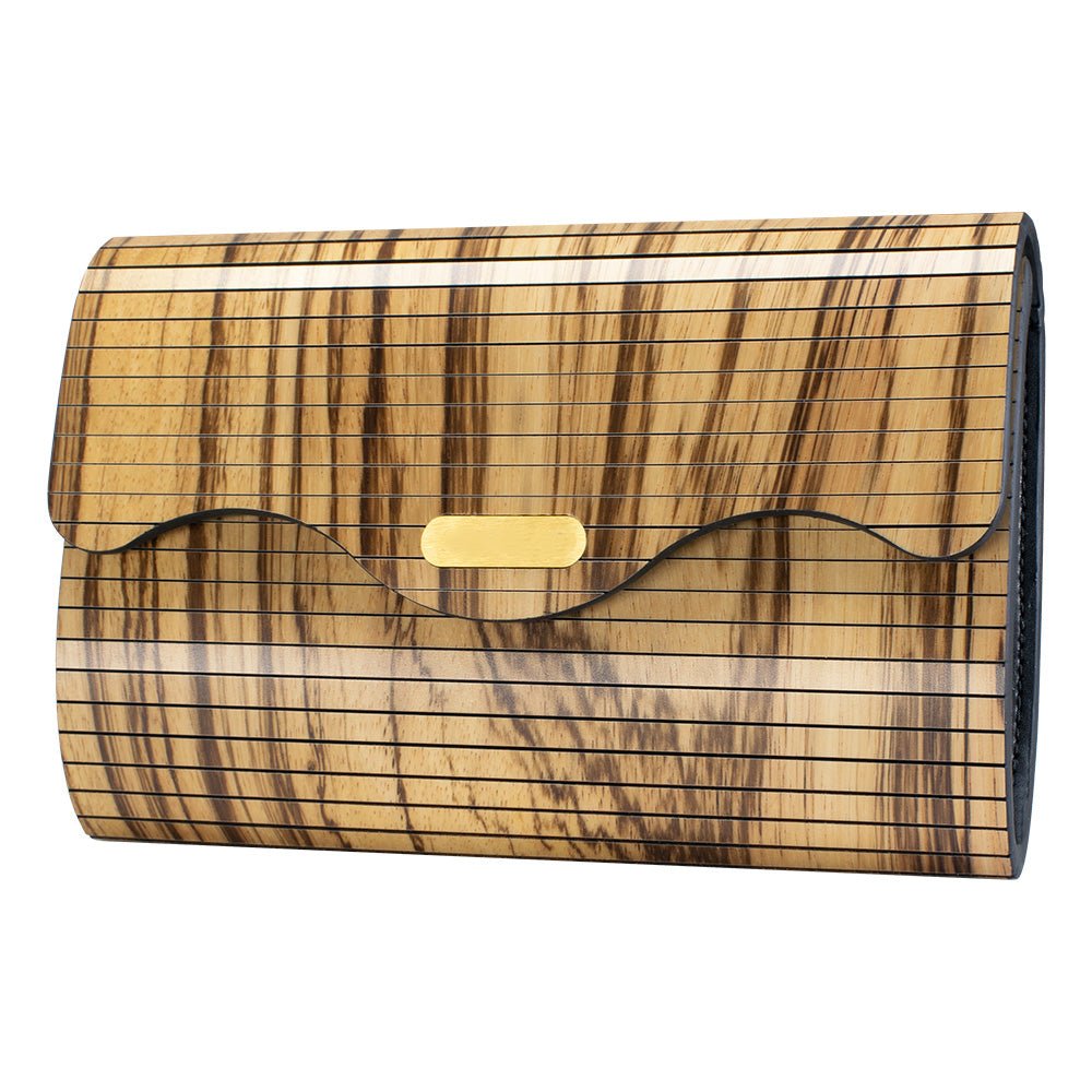 Wooden Clutch Handbag Zebrawood | Aurora - Dusty Saw