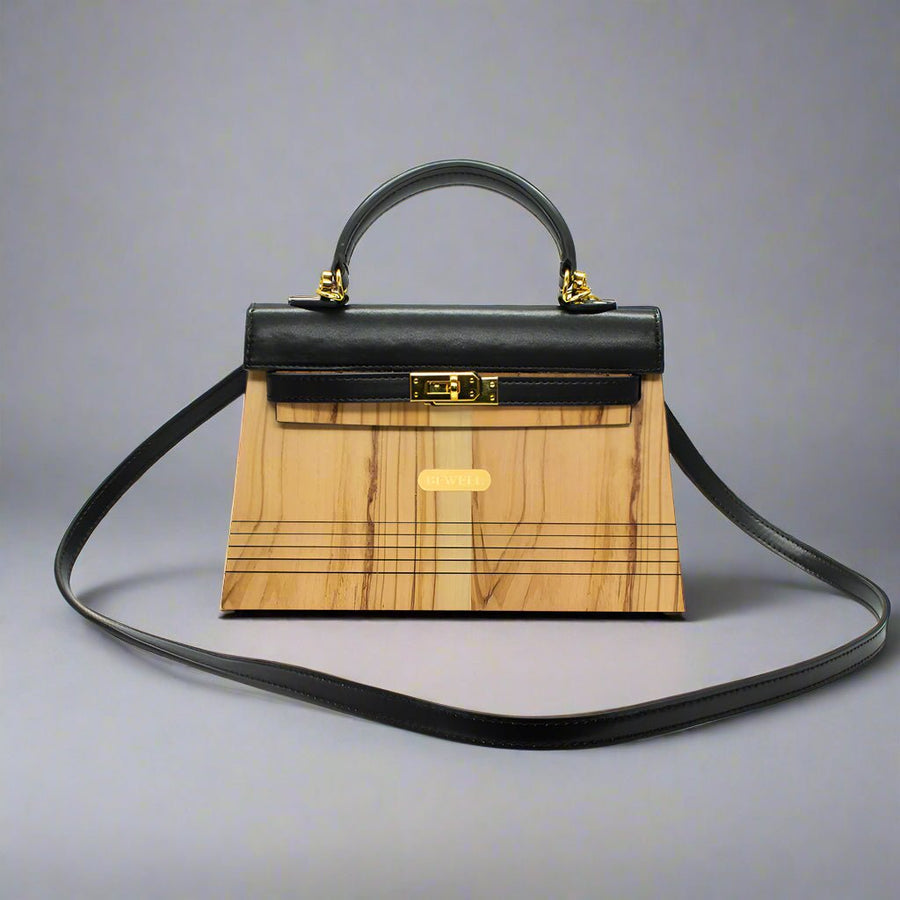 Wooden Handbag Olive Wood | Elysia - Dusty Saw