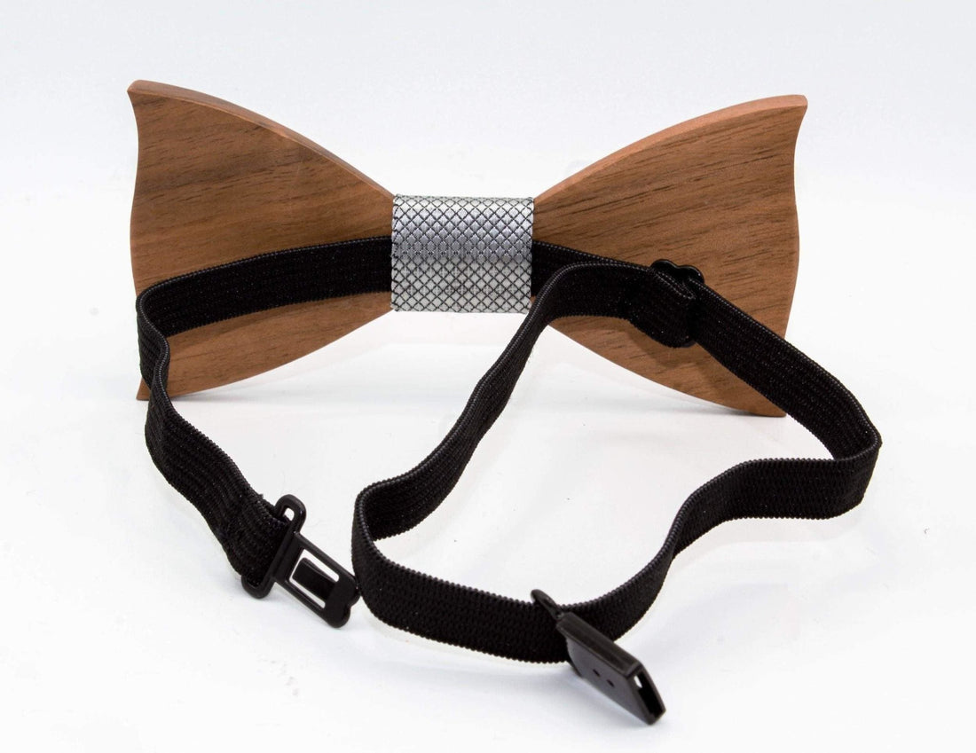Classic Wooden Bow Tie & Cufflinks - Dusty Saw