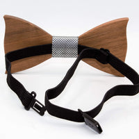 Classic Wooden Bow Tie & Cufflinks - Dusty Saw