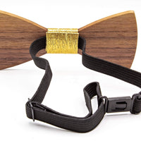 Golden Wooden Bow Tie - Dusty Saw