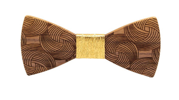 Golden Wooden Bow Tie - Dusty Saw