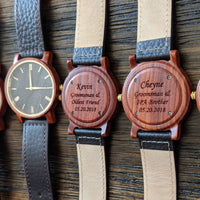 Groomsmen Set Of 10 Wooden Watches Red Arce - Dusty Saw