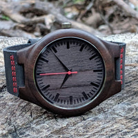 Groomsmen Set Of 12 Wooden Watches - Red Energico - Dusty Saw