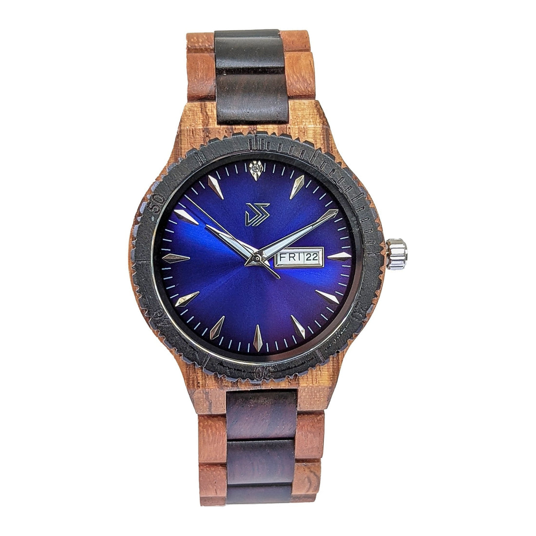 Groomsmen Set of 4 Wooden Watch Justo | Blue - Dusty Saw