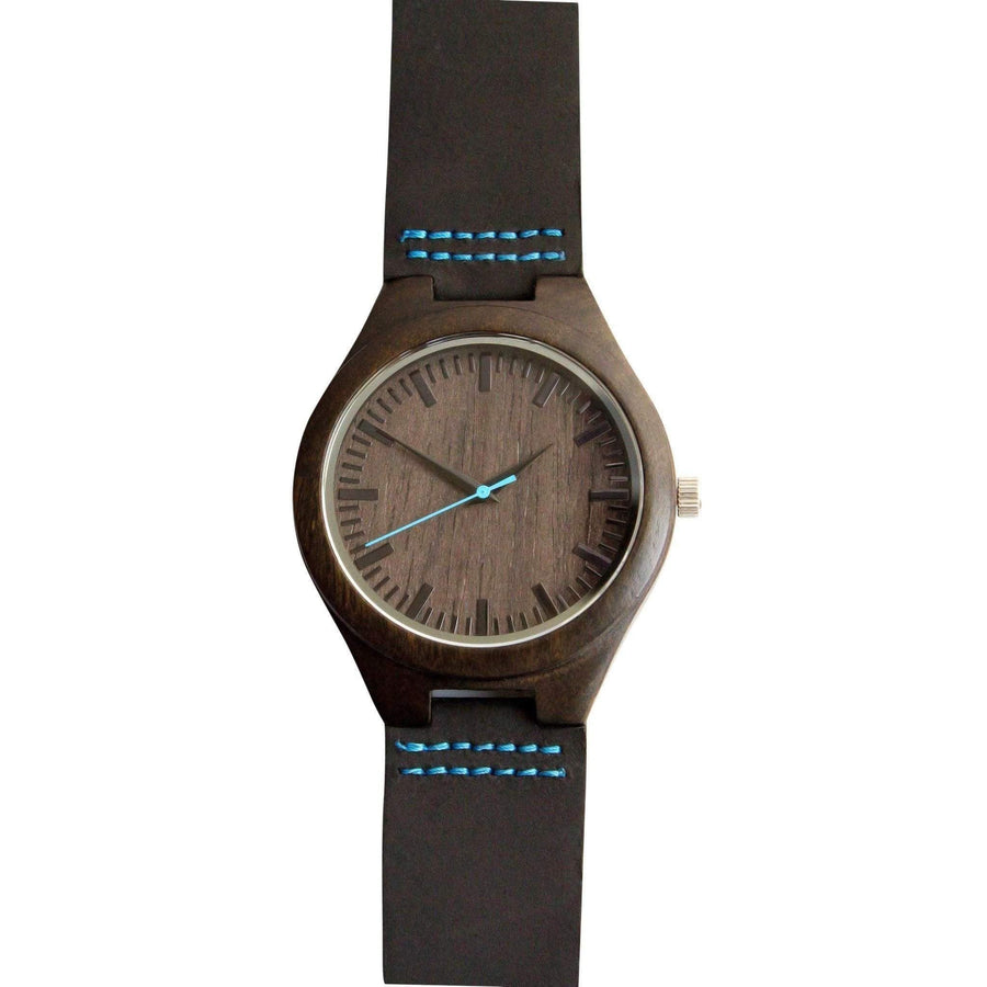 Groomsmen Set Of 4 Wooden Watches - Blue Energico - Dusty Saw