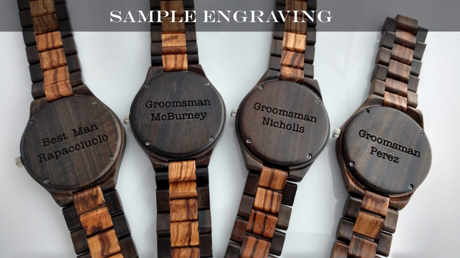 Groomsmen Set Of 4 Wooden Watches - Creativo - Dusty Saw