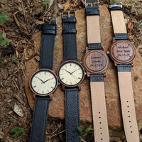 Groomsmen Set Of 4 Wooden Watches Walnut Arce - Dusty Saw