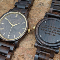 Groomsmen Set Of 5 Wooden Watches - Ebony Arce - Dusty Saw