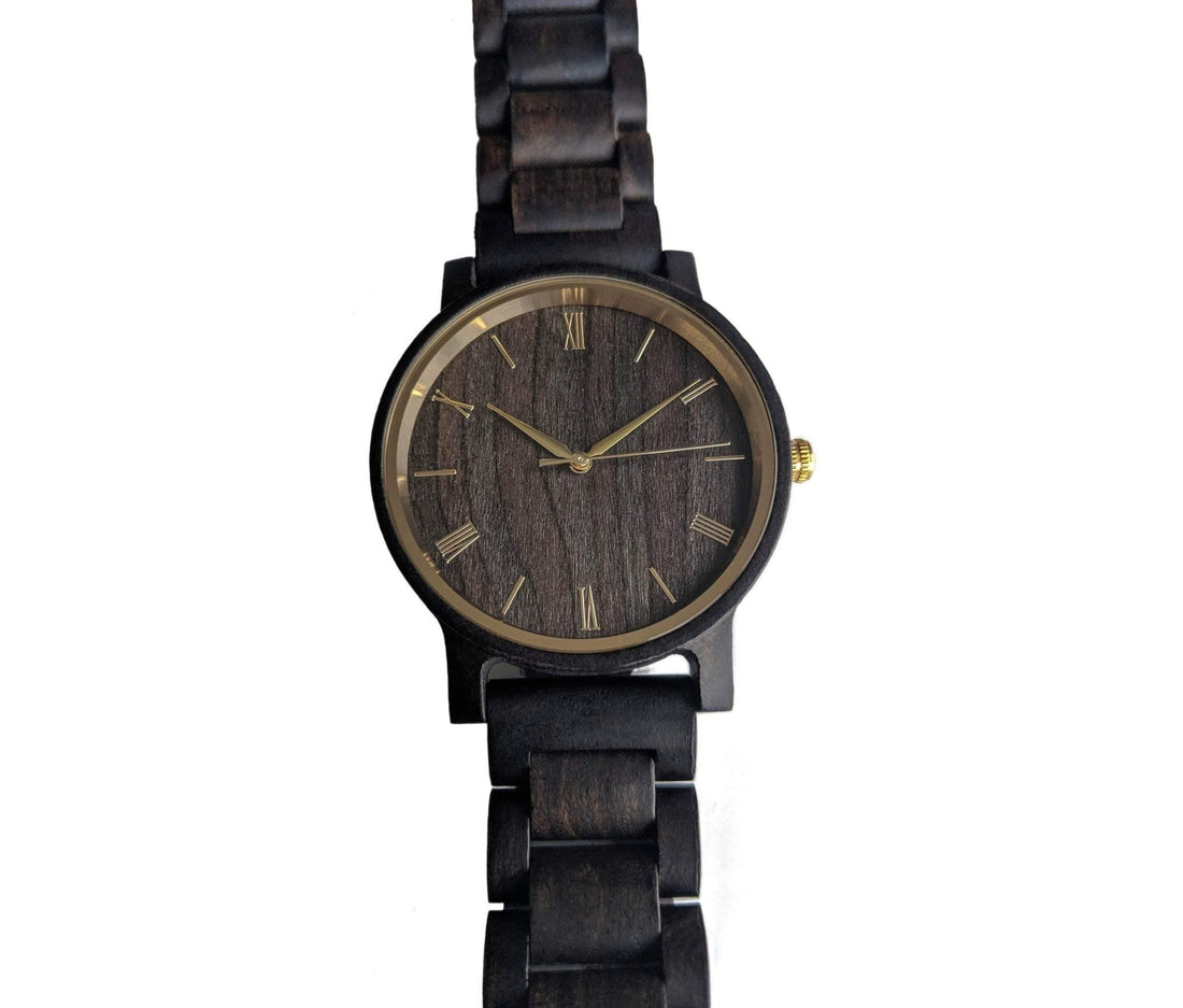 Groomsmen Set Of 5 Wooden Watches - Ebony Arce - Dusty Saw