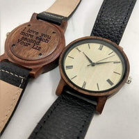 Groomsmen Set Of 6 Wooden Watches Walnut Arce - Dusty Saw