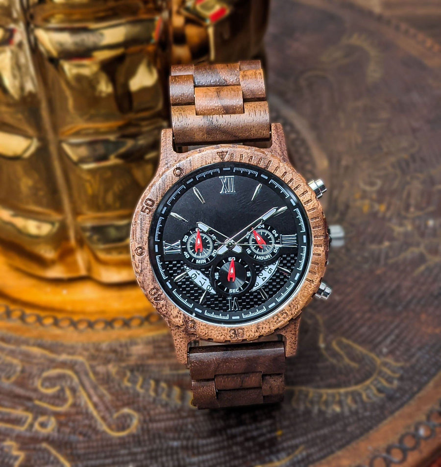 Groomsmen Set Of 8 Wooden Watch Walnut | Dulce - Dusty Saw