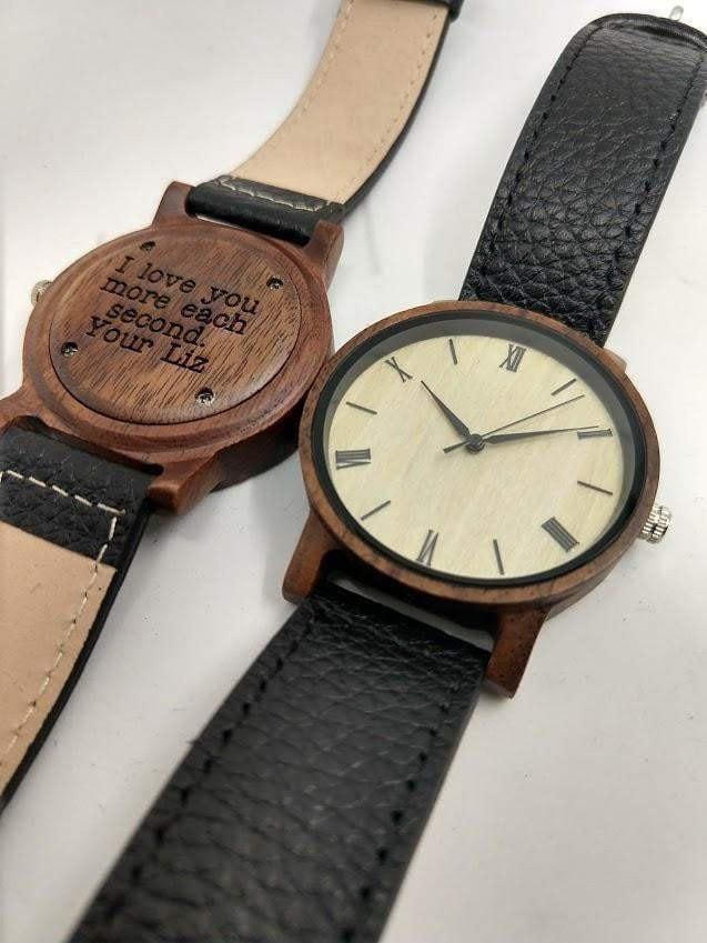 Groomsmen Set Of 8 Wooden Watches Walnut Arce - Dusty Saw