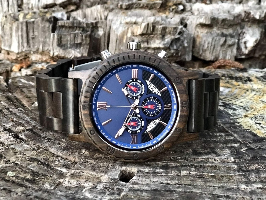 Groomsmen Set of 9 Wooden Watch Black | Dulce - Dusty Saw
