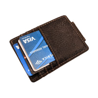 Money Clip Genuine Leather - Dark Brown - Dusty Saw