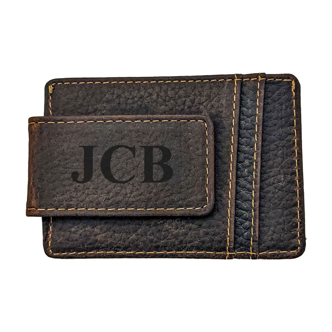 Money Clip Genuine Leather - Dark Brown - Dusty Saw