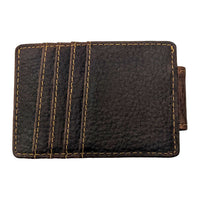 Money Clip Genuine Leather - Dark Brown - Dusty Saw