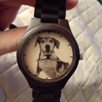 Photo Wooden Watch Pet Lovers Gift - Dusty Saw