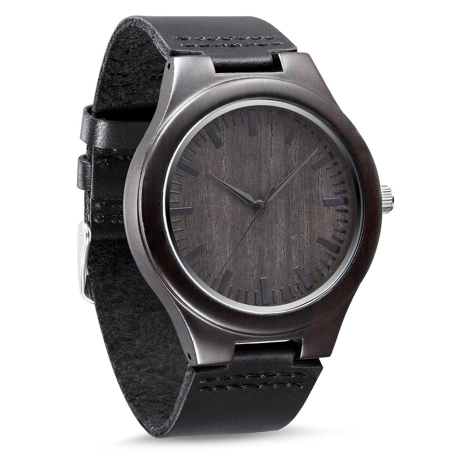 Wooden Watch Black | Energico - Dusty Saw