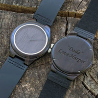 Wooden Watch Black | Energico - Dusty Saw