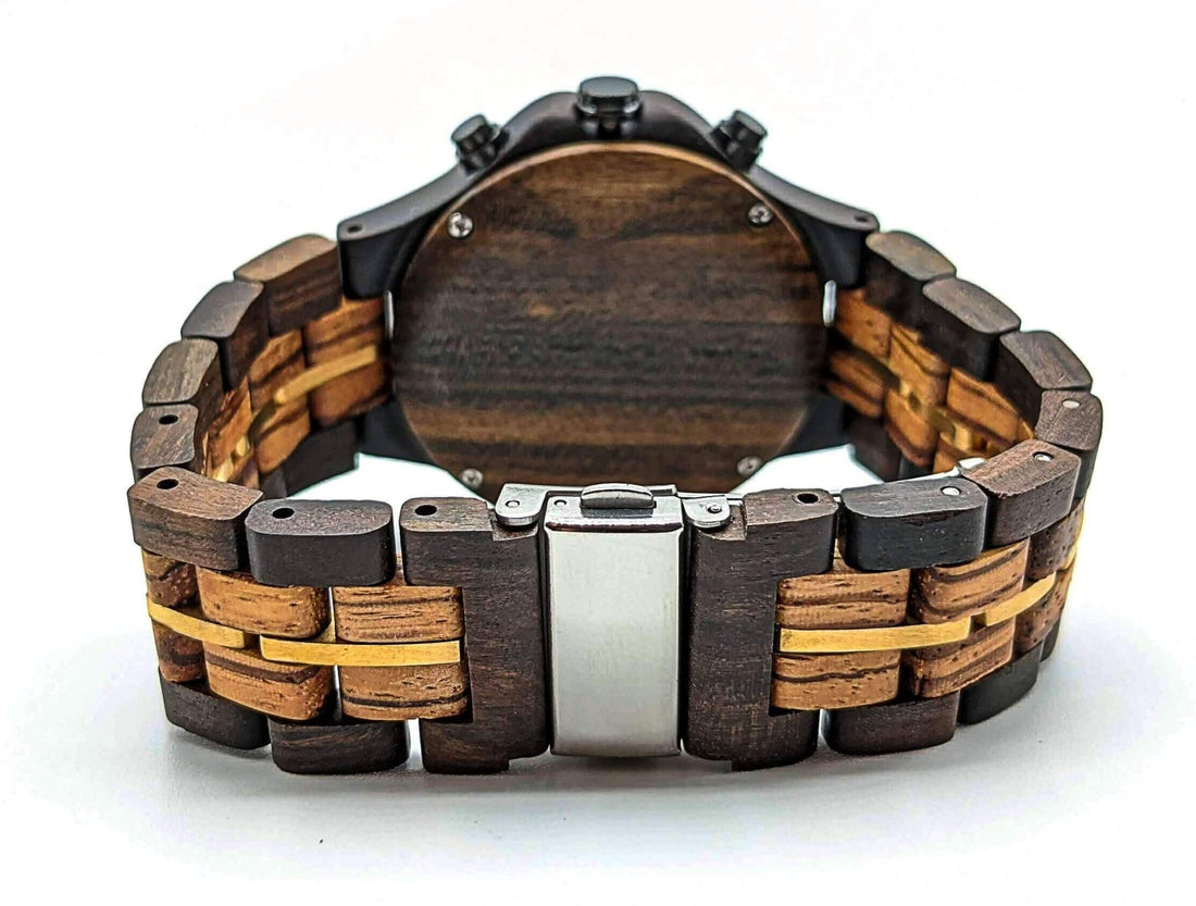 Wooden Watch Black Zebra | Tinto - Dusty Saw