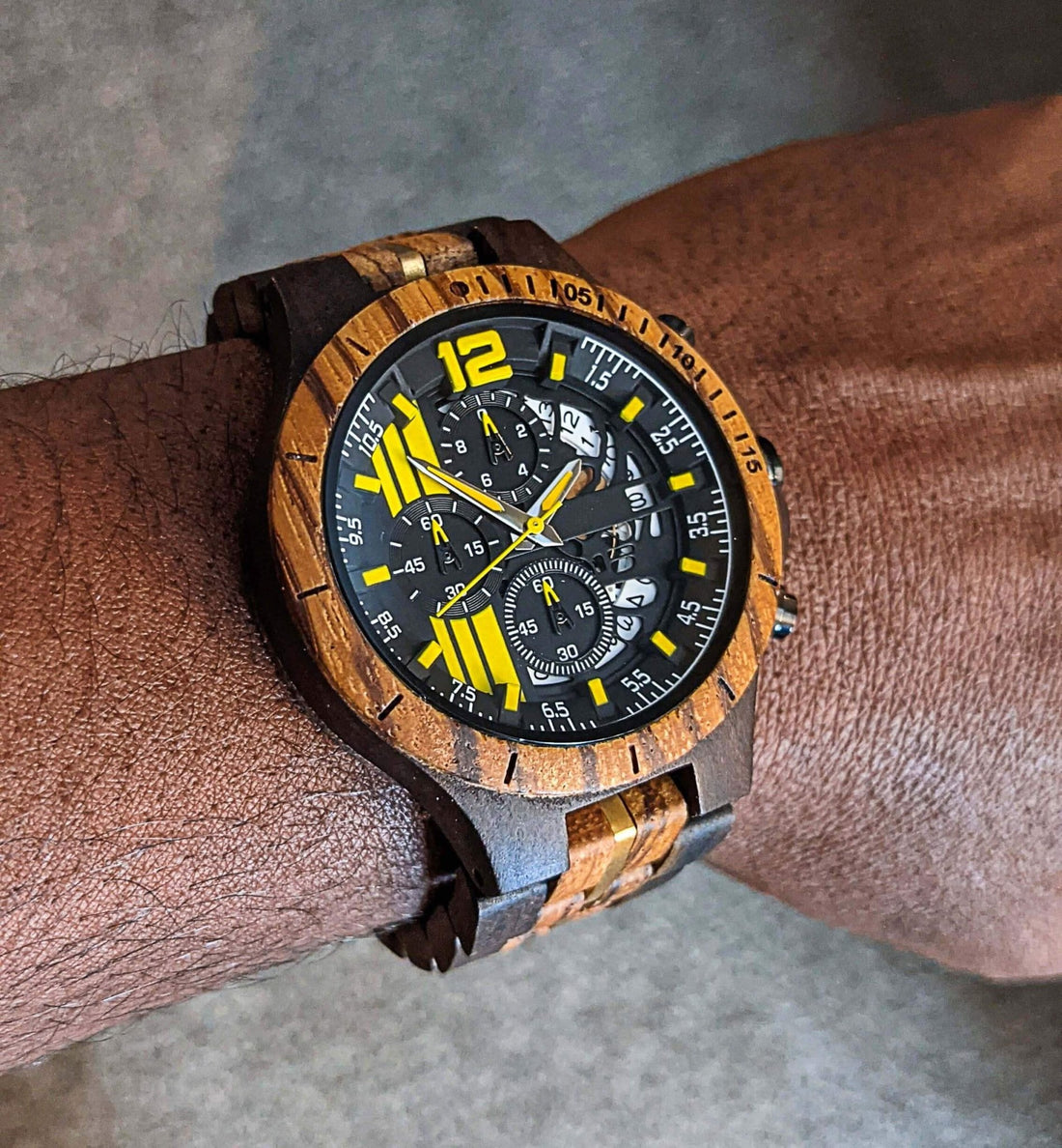 Wooden Watch Black Zebra | Tinto - Dusty Saw