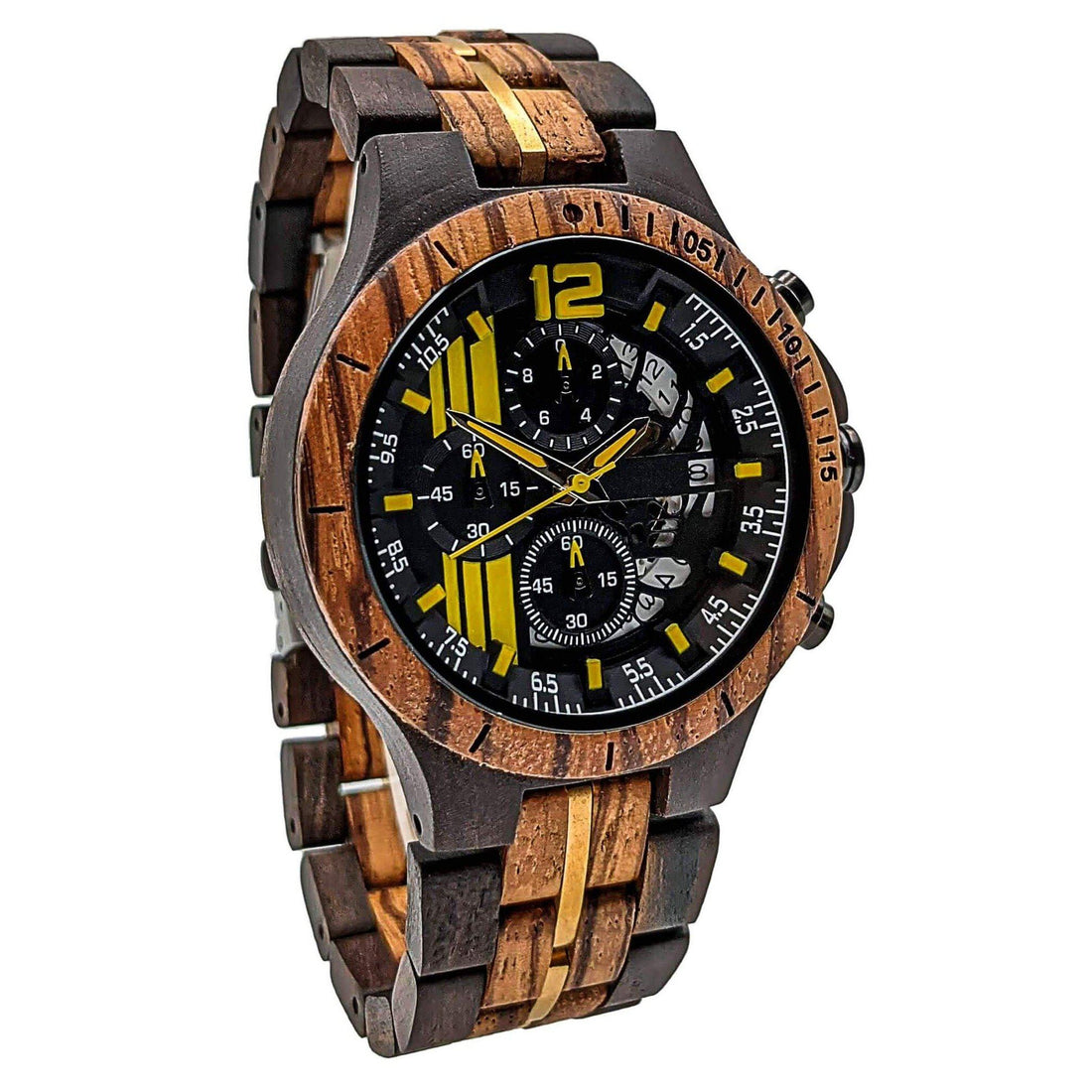 Wooden Watch Black Zebra | Tinto - Dusty Saw