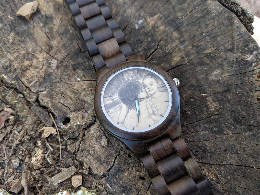 Wooden Watch Photo Black | Radiante - Dusty Saw