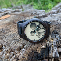 Wooden Watch Photo Leather | Radiante - Dusty Saw