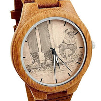 Wooden Watch Photo Leather | Radiante - Dusty Saw