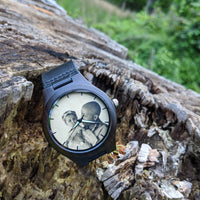 Wooden Watch Photo Leather | Radiante - Dusty Saw