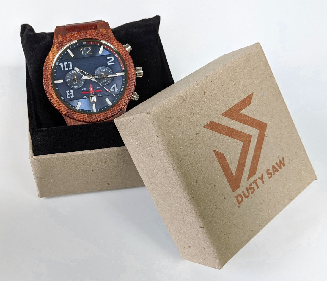 Wooden Watch Red | Audaz - Dusty Saw