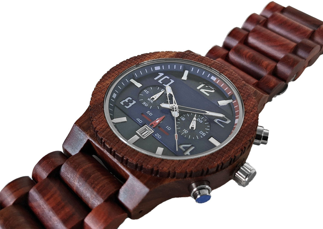 Wooden Watch Red | Audaz - Dusty Saw