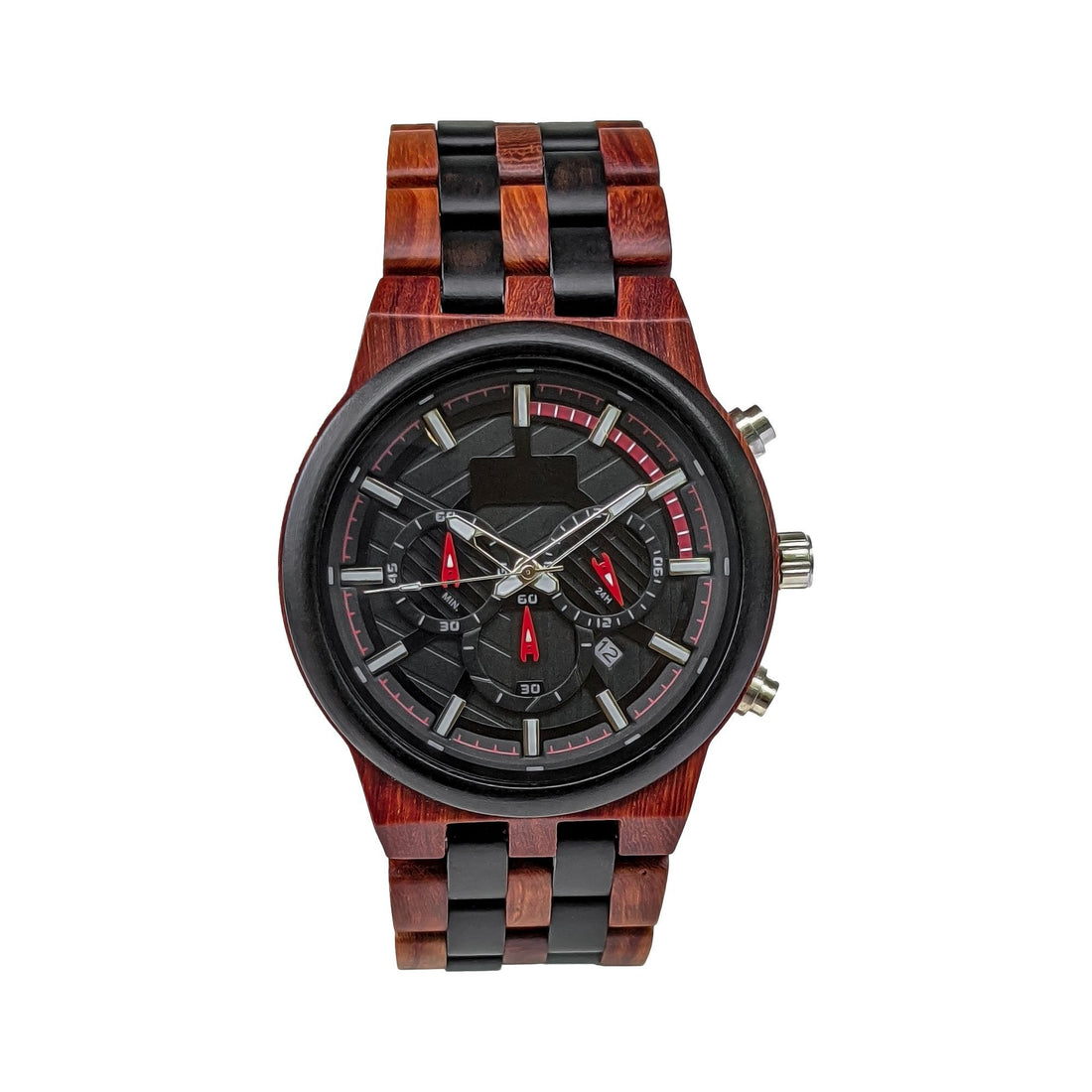 Wooden Watch Red | Digno - Dusty Saw