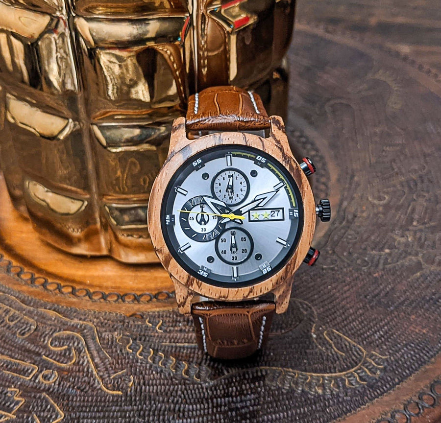 Wooden Watch Zebra | Valiente - Dusty Saw
